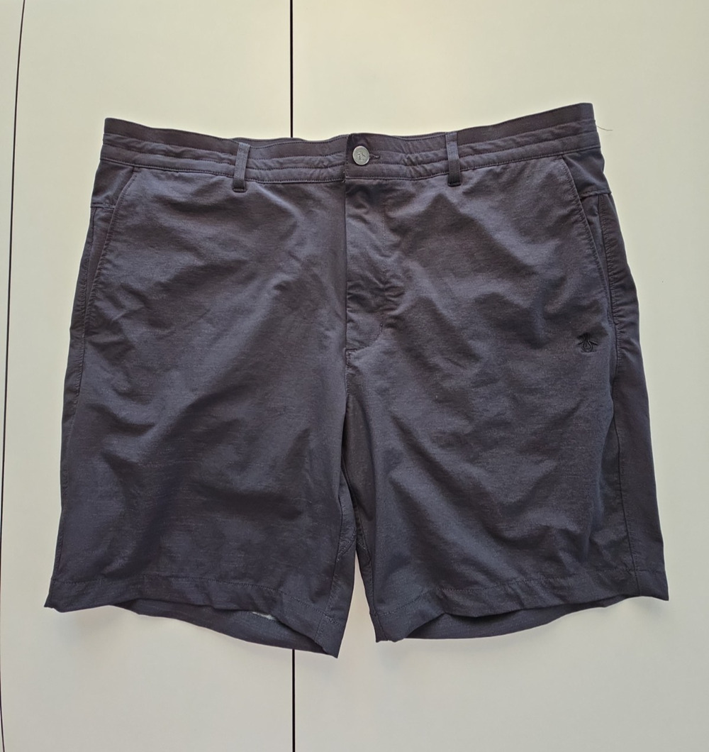 Original Penguin Mens Shorts 38 Gray Stretch Golf Performance Drawstring 8 Insea